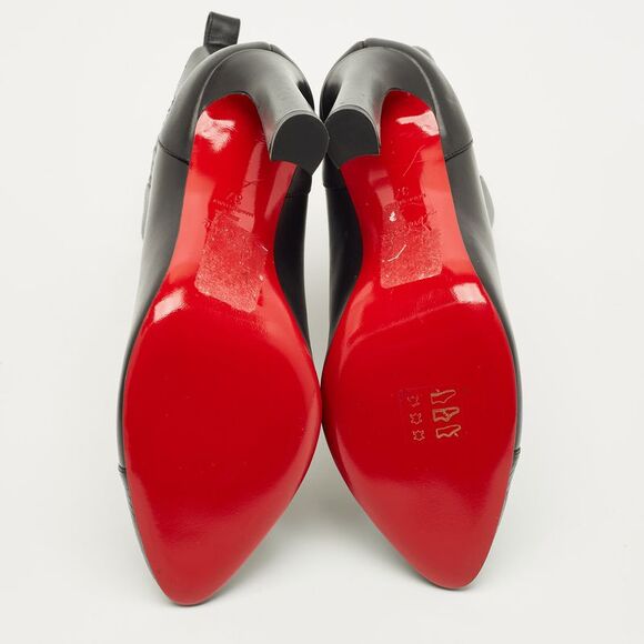 Christian Louboutin Me In The 90S Boots Size 37 Black Leather Ankle Length Boots - Picture 6 of 7